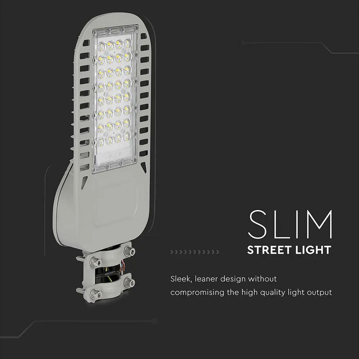 LED STRAHLER Aluminium Grau Slim - Grau, Metall (6.3/16.9/43.4cm)