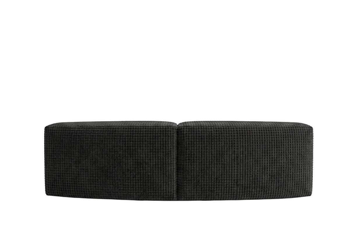 SOFA Round, Chenille-Stoff Cremona, Anthrazit, GRETA - Anthrazit, Holz (294/70/89cm) - Kaiser Möbel