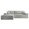 ECKSOFA Farese Hellgrau Cordbezug - Hellgrau/Schwarz, Kunststoff/Textil (267/167cm) - Selsey