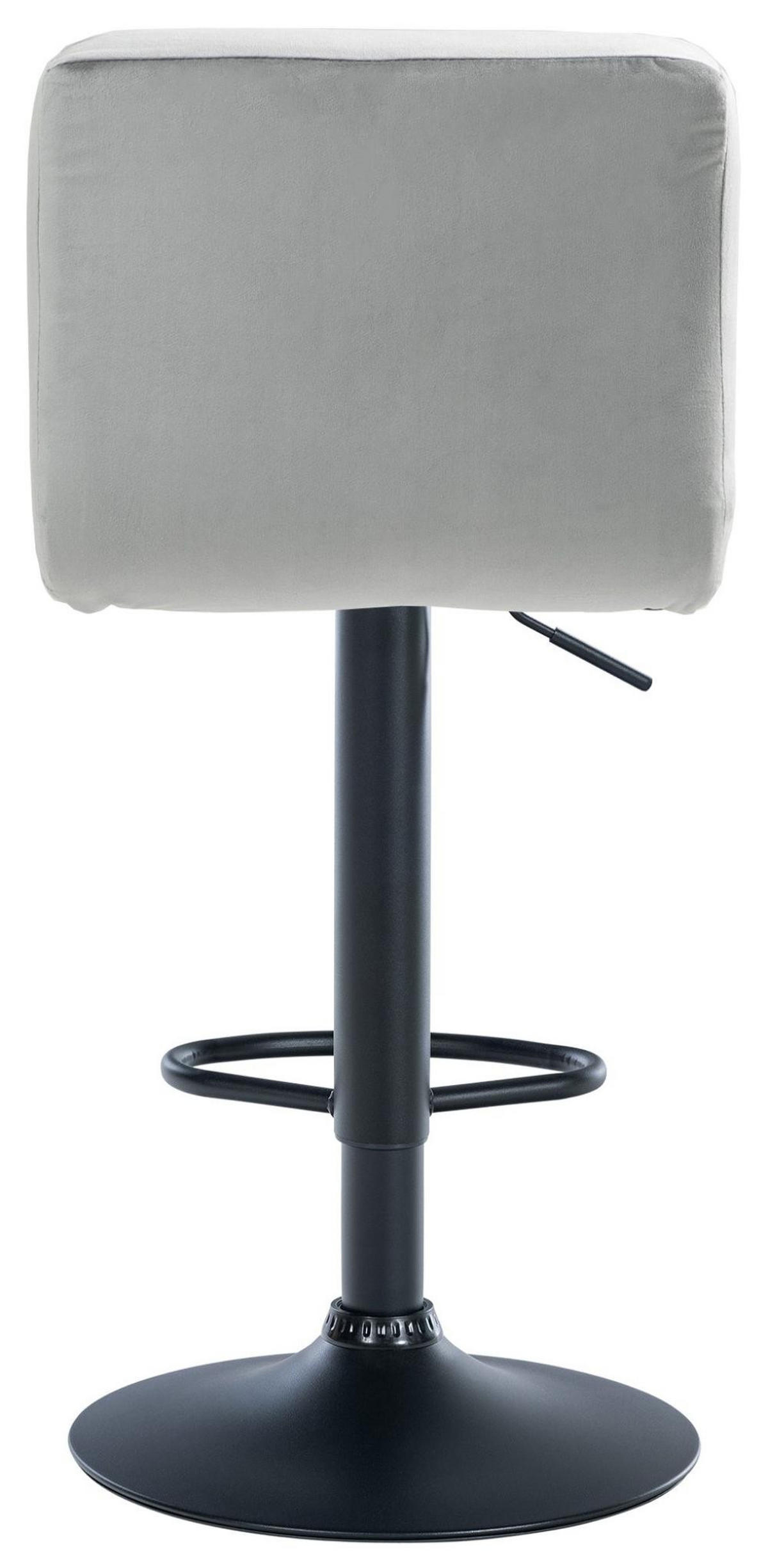 BARHOCKER 2er Set Samt grau - Schwarz/Grau, Textil/Metall (46/94/47cm) - CLP