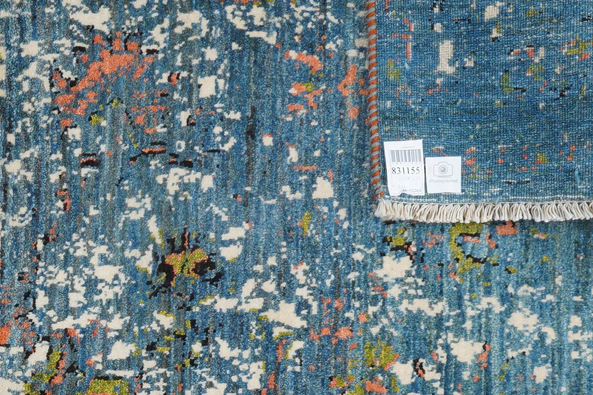 GABBEH-TEPPICH handgeknüpft Rizbaf Blau 205/155 cm Schurwolle - Blau, Textil (155/205cm) - Looma