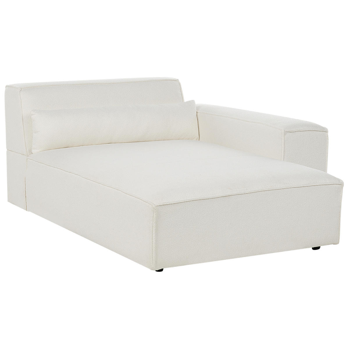 ECKSOFA Modul 3-Sitzer linksseitig Cremeweiß Bouclé Hellnar - Creme, Textil (262/176cm) - Beliani