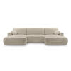 WOHNLANDSCHAFT Peoni Beige 364/168/87 cm mit Schlaffunktion - Beige/Schwarz, Kunststoff/Textil (364/87/168cm) - AX Living