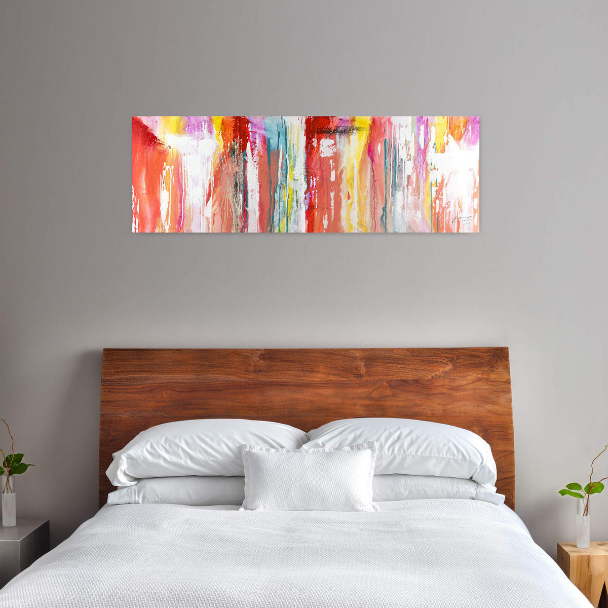 ÖLGEMÄLDE 150/50 cm - Rot, Holz/Textil (150/50cm) - KUNSTLOFT