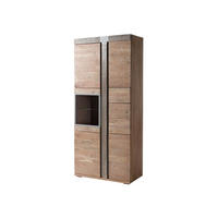 VITRINE Akazie 90x45x204 beige lackiert Amsterdam #108 - Beige, Holz (90/204/45cm) - Massivmoebel24