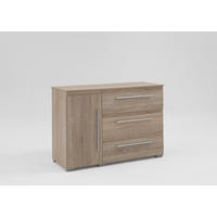 KOMMODE 127/92/50 cm Eiche Sonoma - Eichefarben/Silberfarben, Holzwerkstoff/Kunststoff (127/92/50cm) - arthur berndt