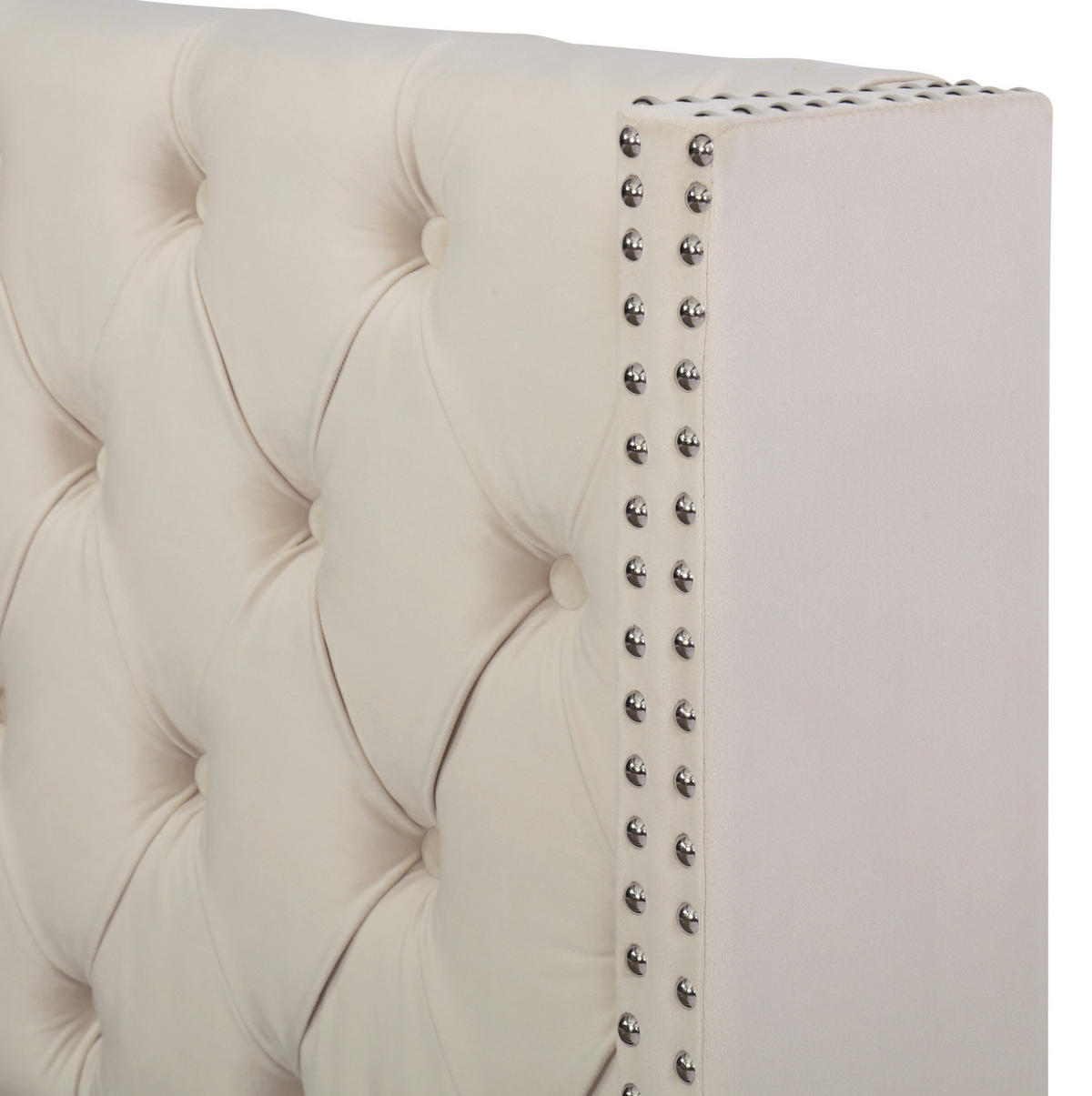 POLSTERBETT mit Bettkasten 140x200 cm Samt Beige - Beige, Metall (140/200cm) - Meubliv