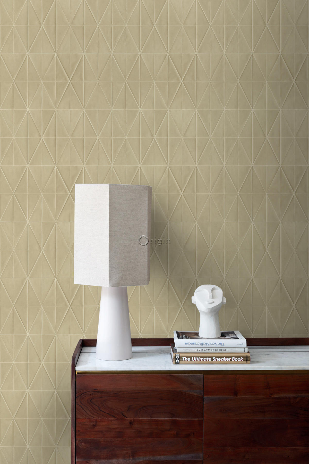 TAPETE Origami-Muster 53 cm x 10.05 m - Beige, Papier (53/1000cm) - Origin Wallcoverings