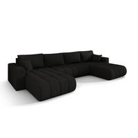 ECKSOFA mit schlaffunktion und bettkasten MILO U PREMIUM, stoff WIND, Schwarz - Schwarz, Holz (384/190cm) - Kaiser Möbel