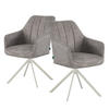 ESSZIMMERSTUHL THOMAS-VIVI 2er-Set 360°drehbar - Weiß/Grau, Textil/Metall (57/88/63cm) - DUBI Möbel
