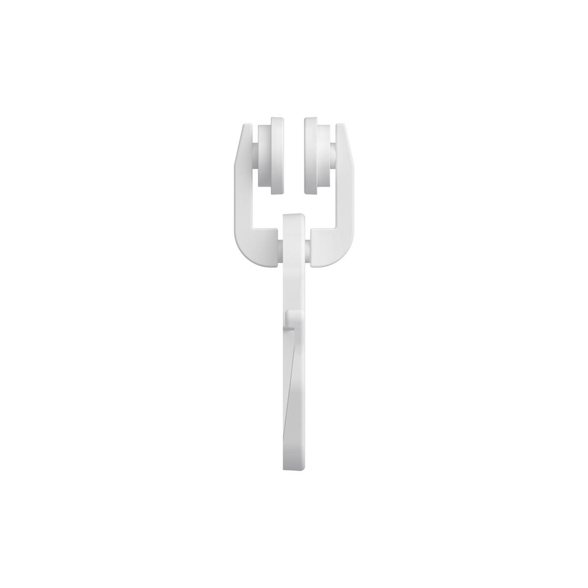 T-LAUFROLLEN MIT FALTENHAKEN für T-Laufschienen, Packung 100 Stück - Weiß, Kunststoff (1.1/3.8/1.3cm) - INTERDECO