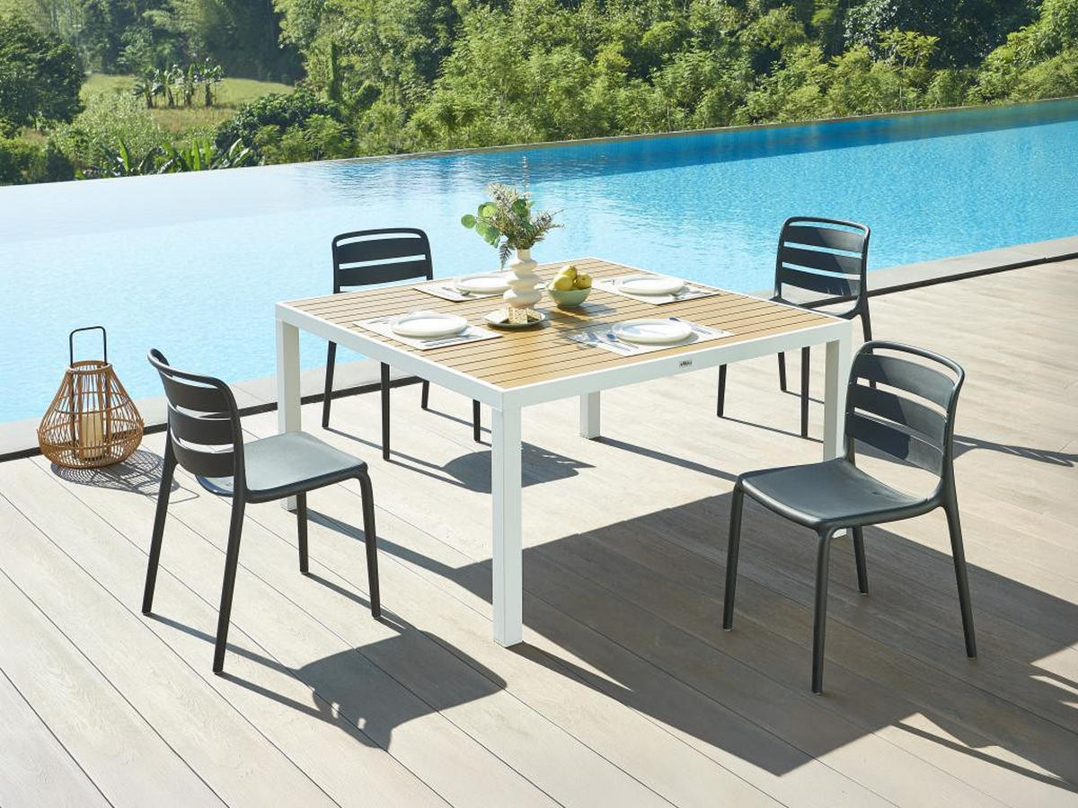 GARTENSTUHL stapelbar 2er-Set - Polypropylen - Schwarz - MOAH von MYLIA - Schwarz, Kunststoff (56.5/81/48cm) - Vente-Unique