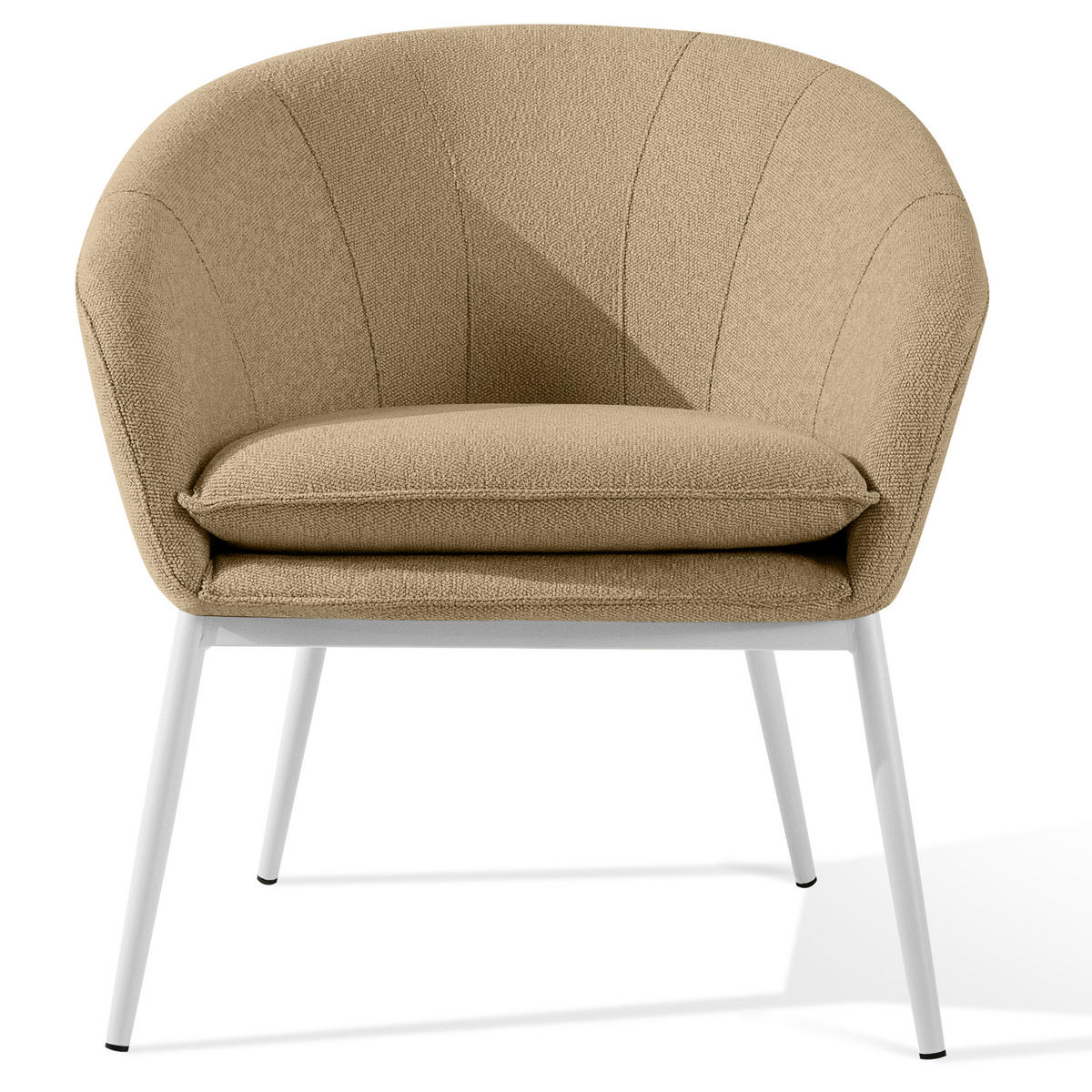 GARTENMÖBELSET SOLIS Gartenlounge-Set, warm beige/weiß - Beige, Textil/Metall - KONSIMO®