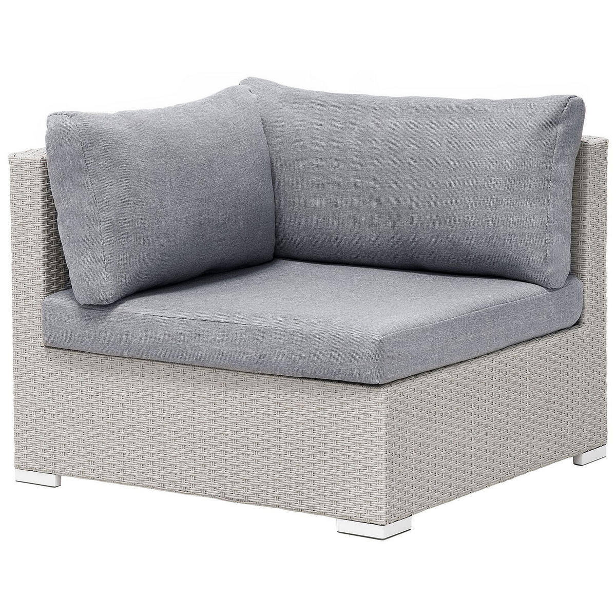 LOUNGE SET 4-Sitzer hellgrau linksseitig modular Auflagen grau Sano - Hellgrau, Kunststoff - Beliani