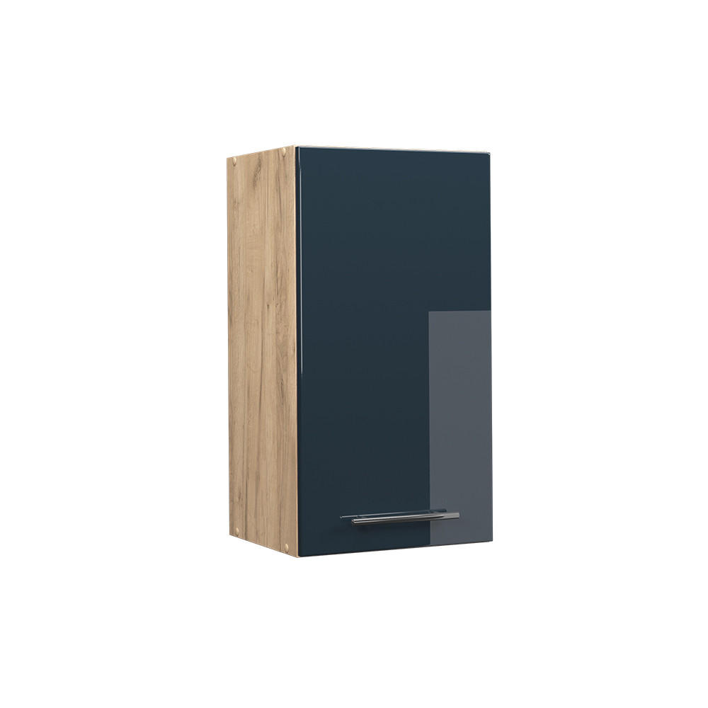 HÄNGESCHRANK Fame-Line Dunkelblau Hochglanz 40 cm - Honigeiche/Eiche Wotan, Holzwerkstoff (40/72/34.1cm) - Vicco