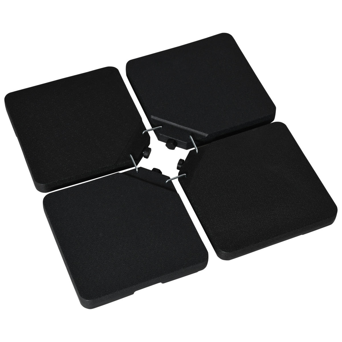 SCHIRMGEWICHT 4er-Set HDPE Schwarz - Schwarz, Kunststoff (100/100cm) - Outsunny