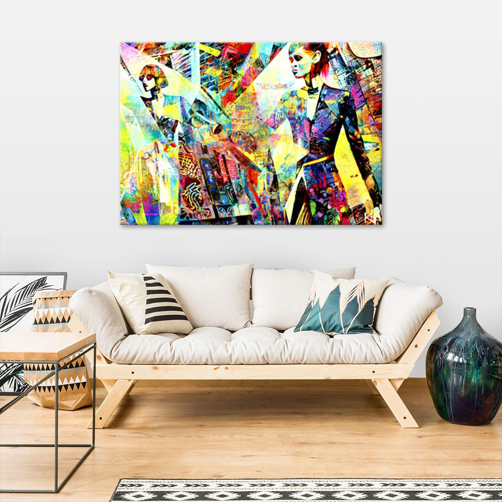 LEINWANDBILD Modische Glamour-Frau 100x70cm - Multicolor, Textil (100/70cm) - Feeby