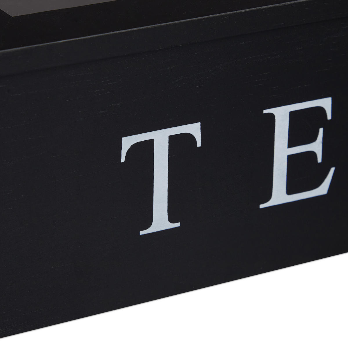 TEEBOX - Schwarz, Holz/Kunststoff (23.5/9/23.5cm) - Relaxdays