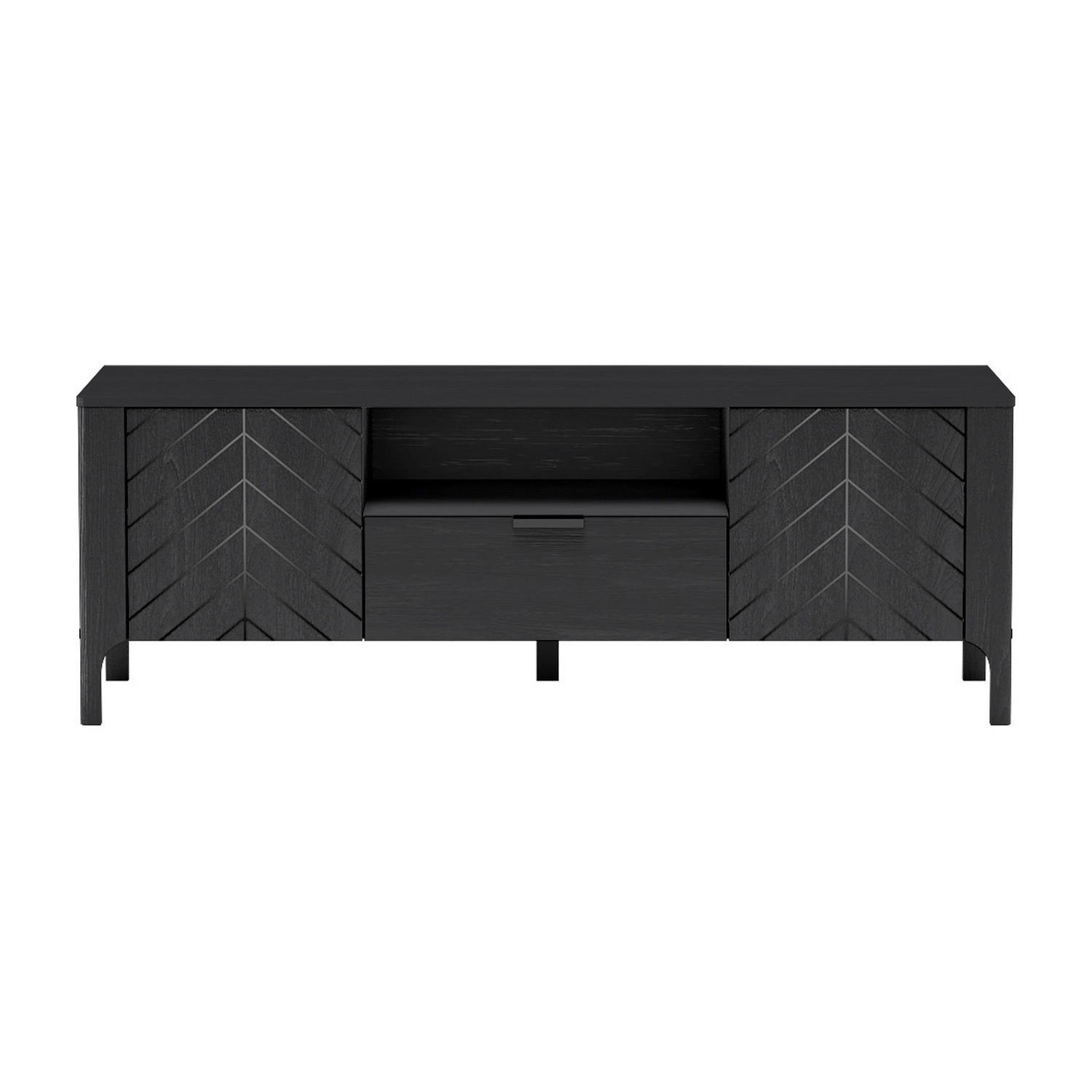 Koseto Tv-Lowboard Schwarz 160x57x40.5 cm