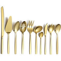 BESTECK-SERVIERSET 10-teiliges Set Gold Titanbeschichtung Edelstahl - Goldfarben, Metall