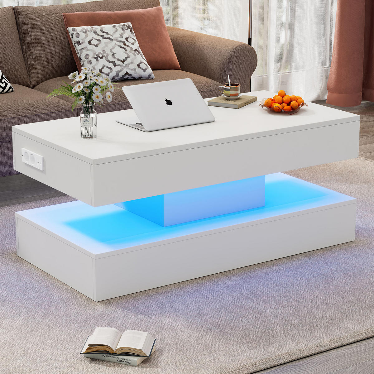 COUCHTISCH Weiß - Weiß, Holzwerkstoff (50/100/42cm)