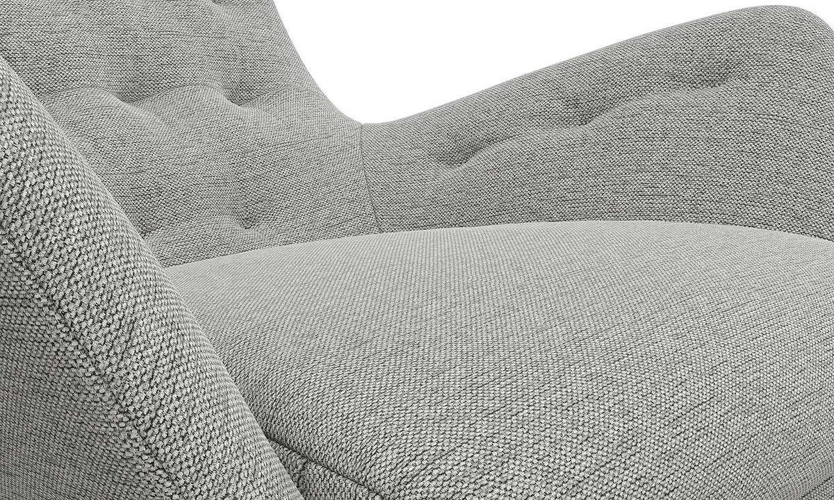 SESSEL - Webstoff - Hellgrau/Schwarz, Eichenholz/Holz (85/101/93cm) - home24