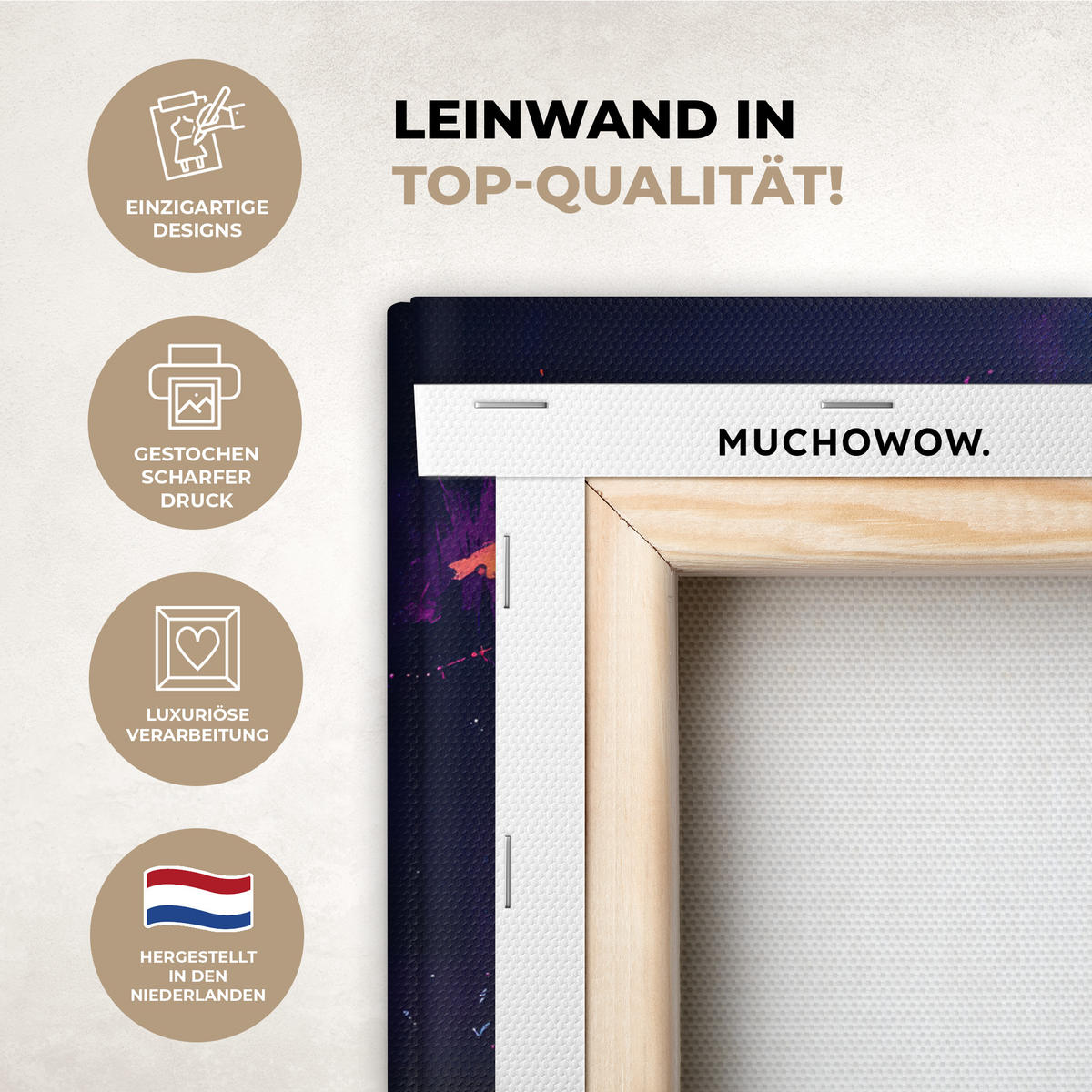 LEINWANDBILD Weltkarte - Bunt - Graffiti 30x20 cm - Multicolor, Textil (30/20cm) - MuchoWow