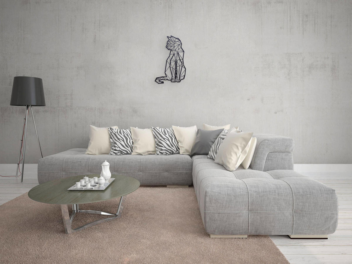 WANDDEKO Schwarz 87/61 cm - Schwarz, Metall (2.15/61/2cm) - KUNSTLOFT