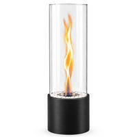 TISCHKAMIN Grythnal 16/14/40.5 cm - Schwarz, Glas/Metall (14/40.5/16cm) - ZMH