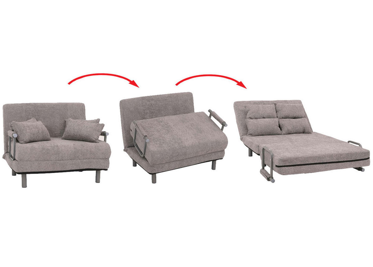 SCHLAFSESSEL Anthrazit - Anthrazit, Textil (105/80/190cm) - MCW