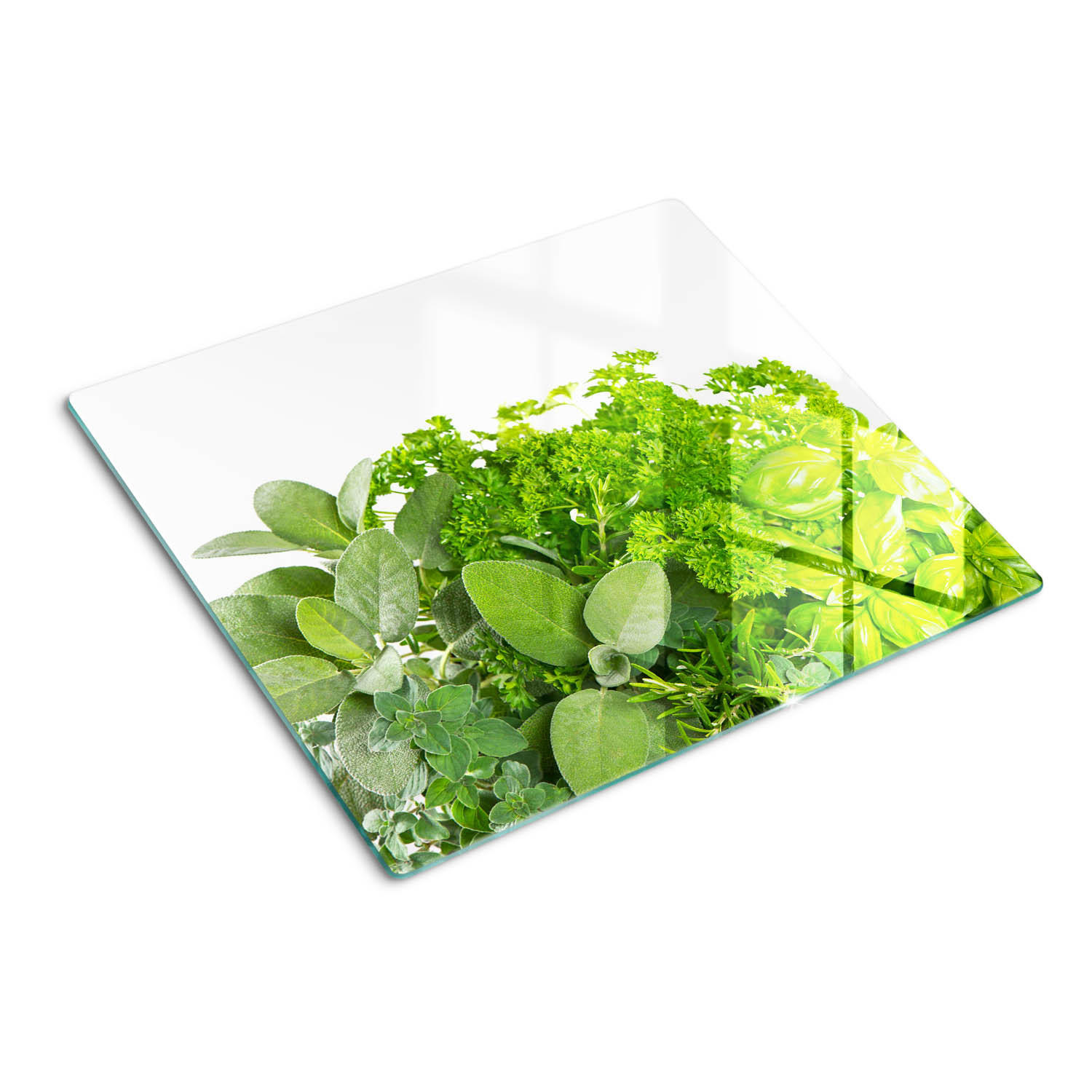 GLASPLATTE 60x52 cm Kräuter - Grün, Glas (60/0.4/52cm) - TULUP