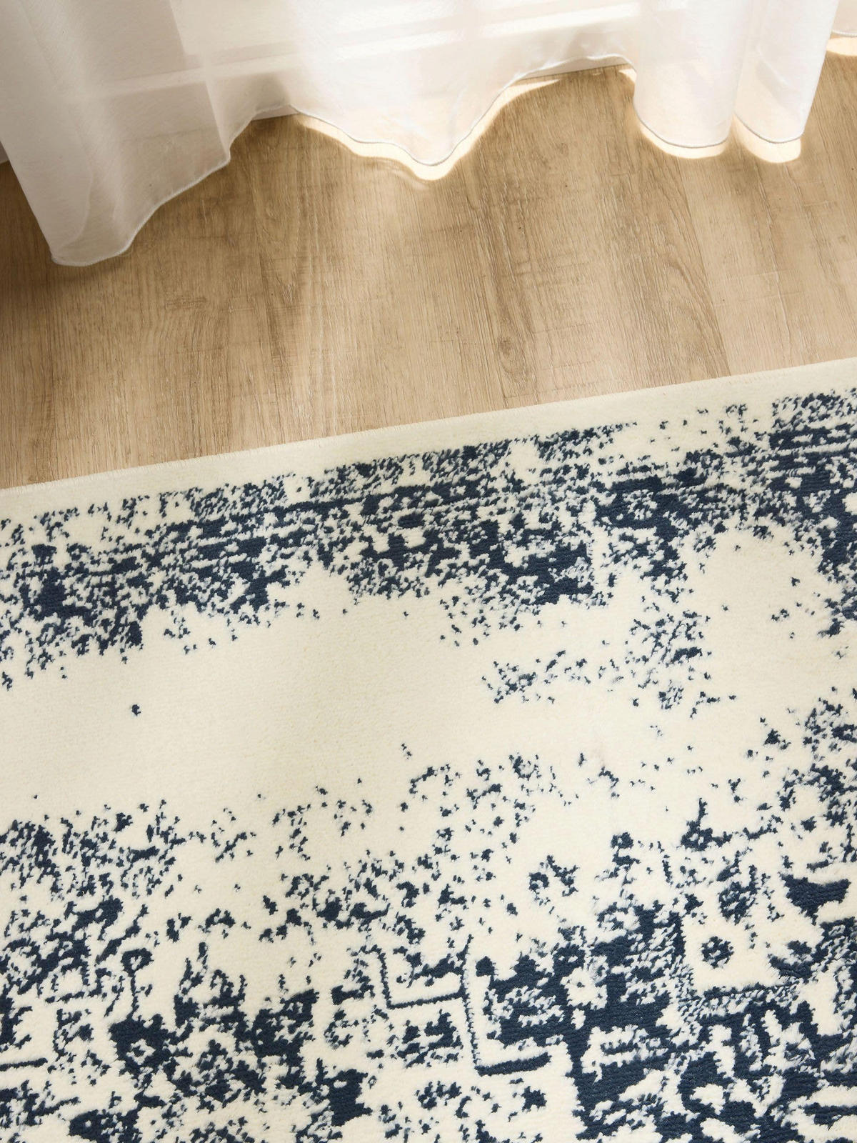 VINTAGE-TEPPICH Suki 160/230 cm - Blau/Creme, Kunststoff (160/230cm) - benuta