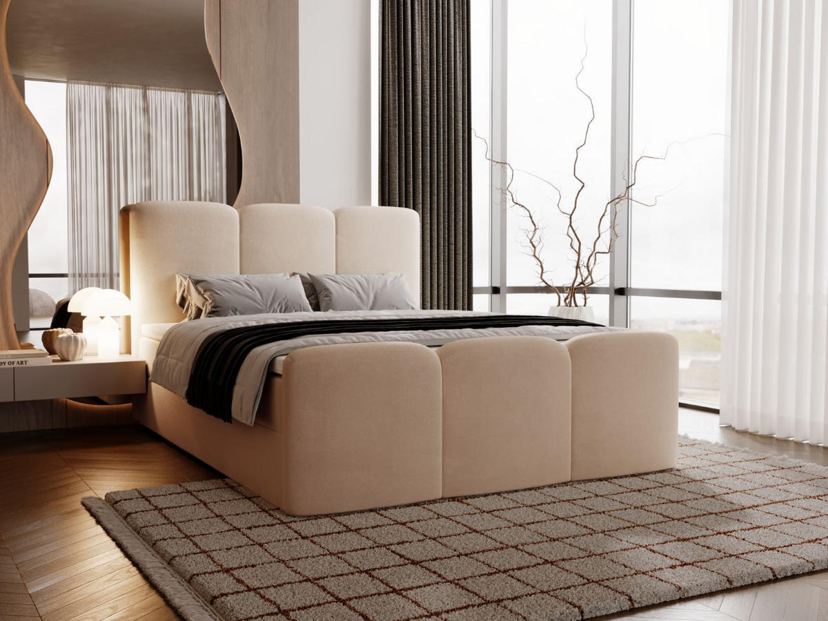 BOXBETT Campi 160x200 Beige - Beige, Holz/Textil (160/200cm) - Graingold