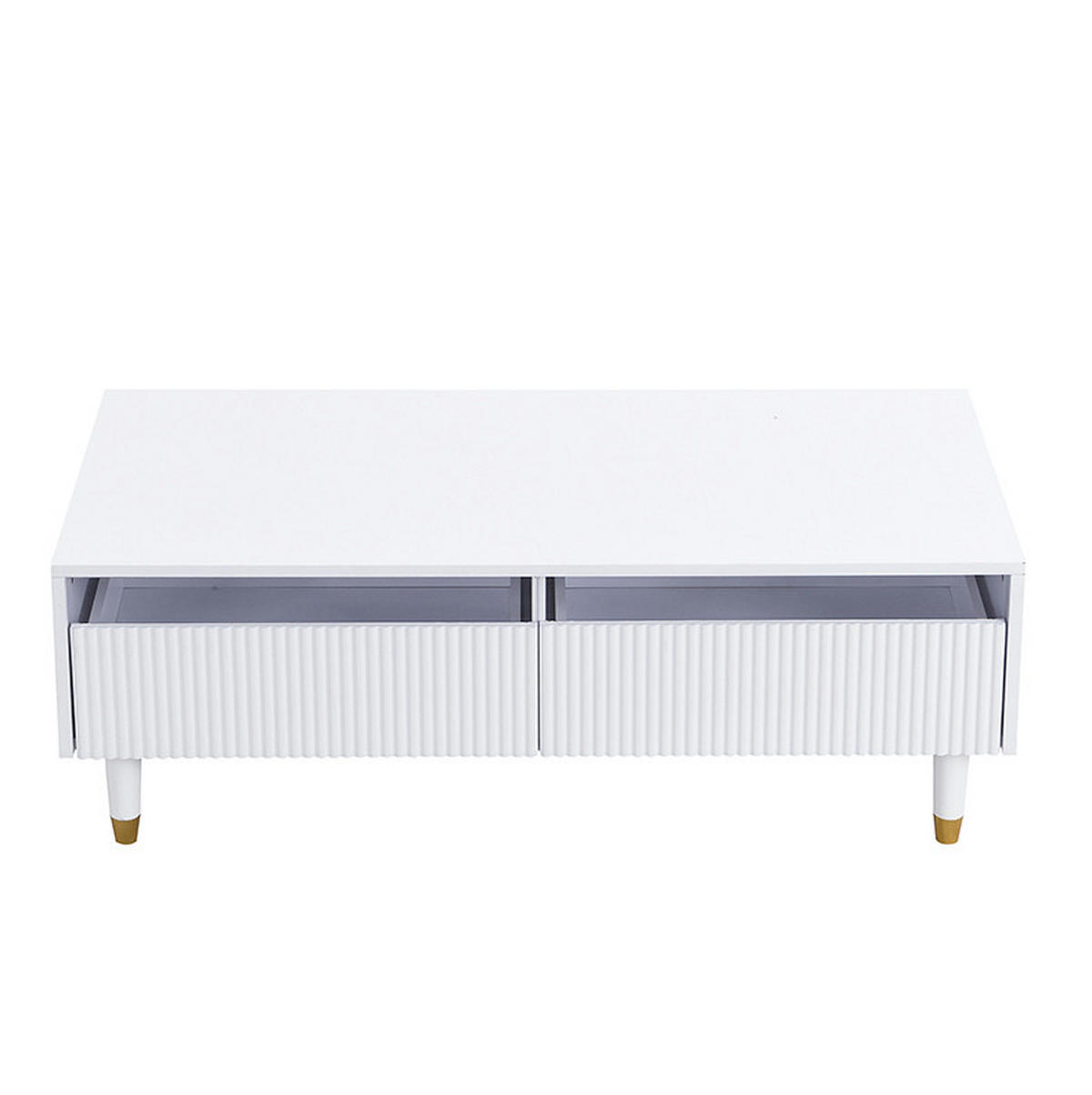 TV-ELEMENT-SET Weiß mit LED-Beleuchtung, 178/35/45 cm und Couchtisch 110/50/40 cm - Weiß, Holzwerkstoff (178/45/35cm) - Flora Grace