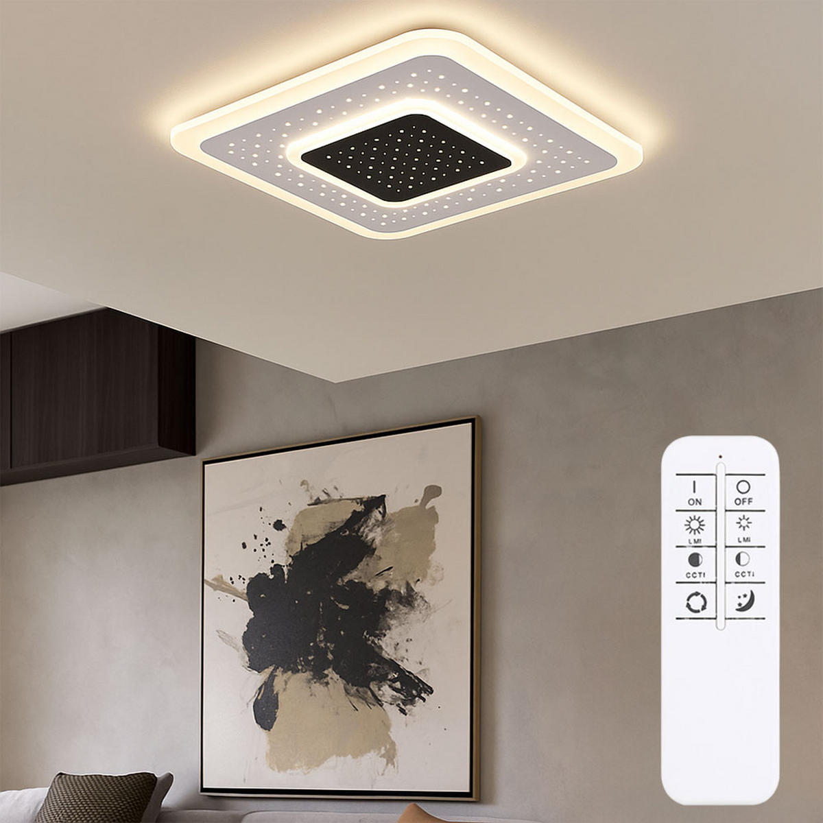 LED DECKENLEUCHTE Metall Weiß - Weiß, Metall (46/46/5.5cm) - Globo Lighting