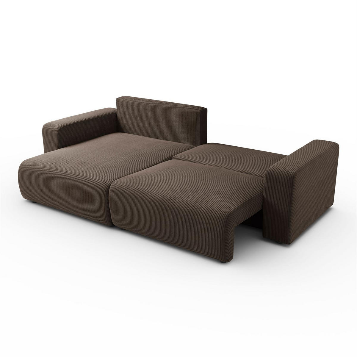 ECKSOFA OPERA L-Form mit Schlaffunktion und Bettkasten, Poso 06 - Braun, Textil (247/143cm) - Lookway