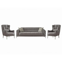 SITZGARNITUR Arica, Grau Stellvariante 2+1+1 - Grau, Holzwerkstoff/Kunststoff (180/80/95cm)