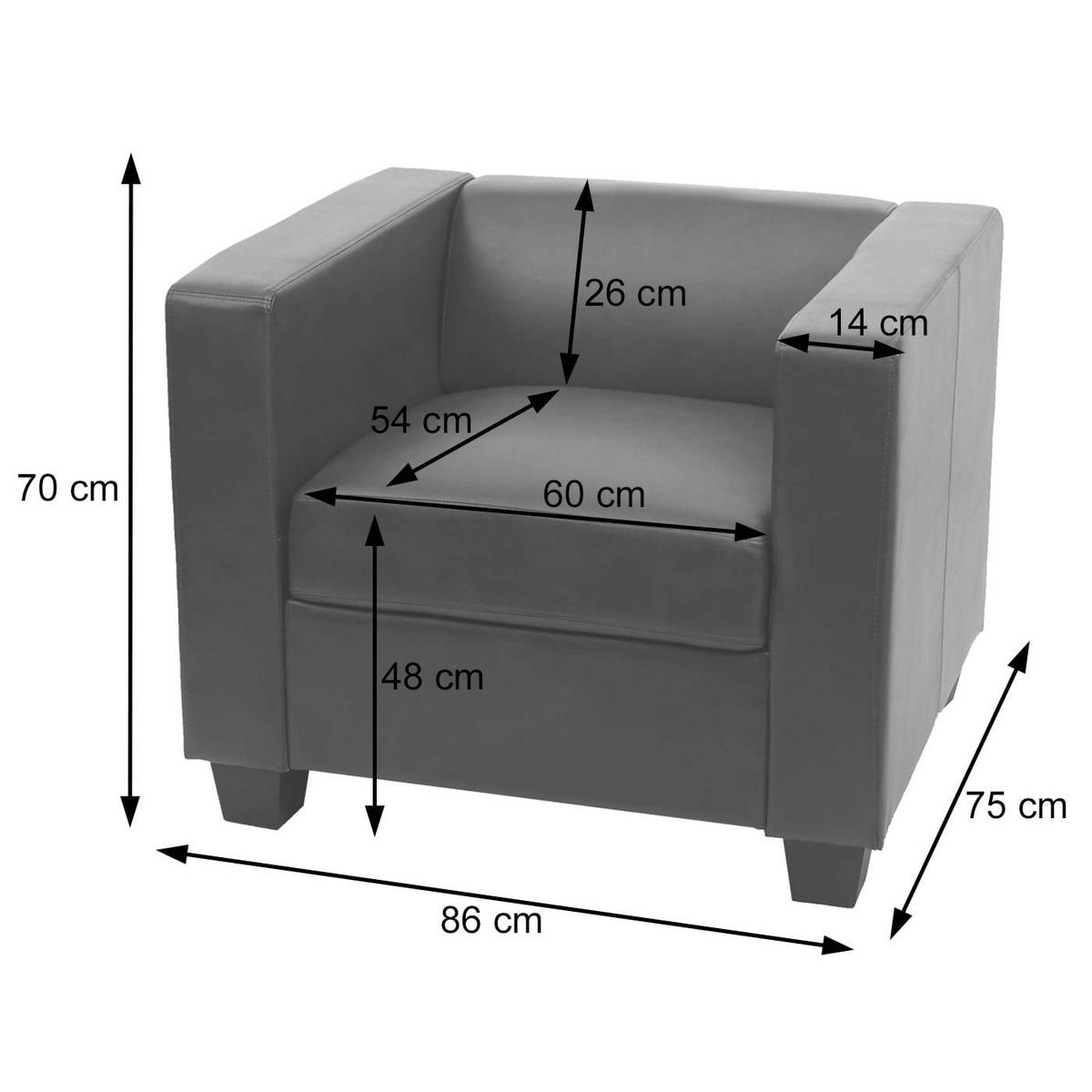 SESSEL LOUNGESESSEL Schwarz - Schwarz, Leder (86/70/75cm) - MCW