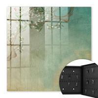 SCHLÜSSELBOX Schwarz 30x30 cm- Türöffnung nach rechts - Blühender Baum - Türkis, Metall (30/30/5cm) - TULUP