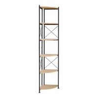 ECKREGAL Ulfborg - Schwarz/Braun, Holzwerkstoff/Metall (30/160/30cm) - [en.casa]