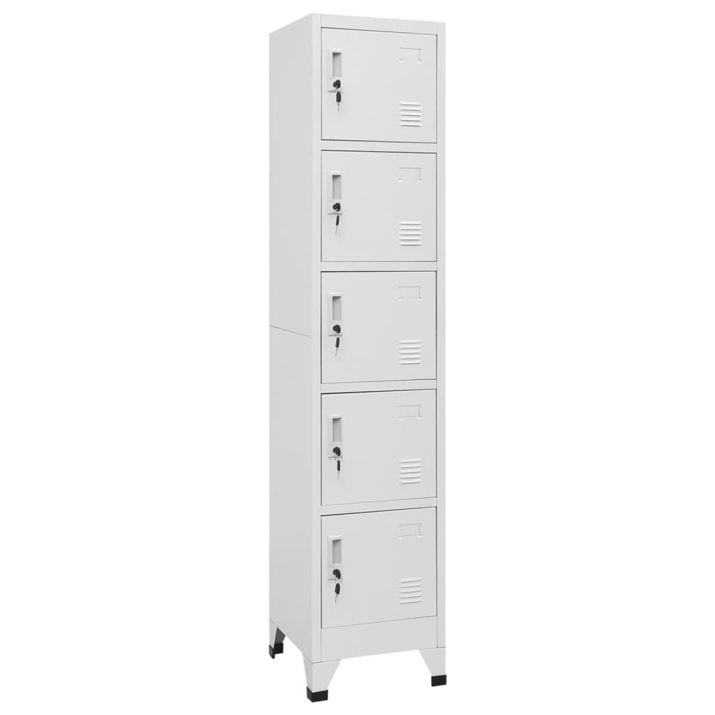 vidaXL Schliessfachschrank Hellgrau 40x180x38 cm