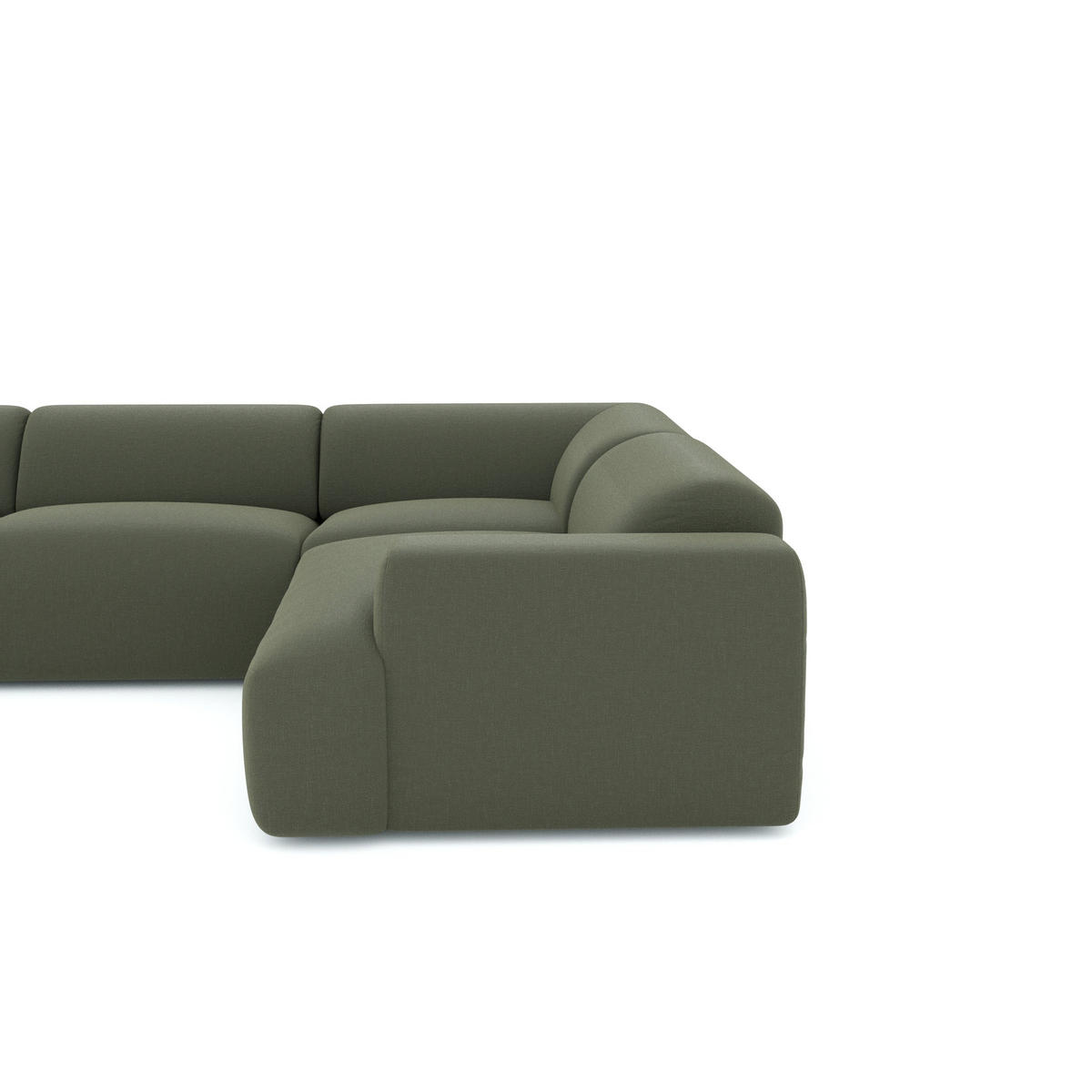 PANORAMA-SOFA Tissu tramé Olivgrün 354cm - Olivgrün/Grün, Textil (354/73/200cm) - Sia Home