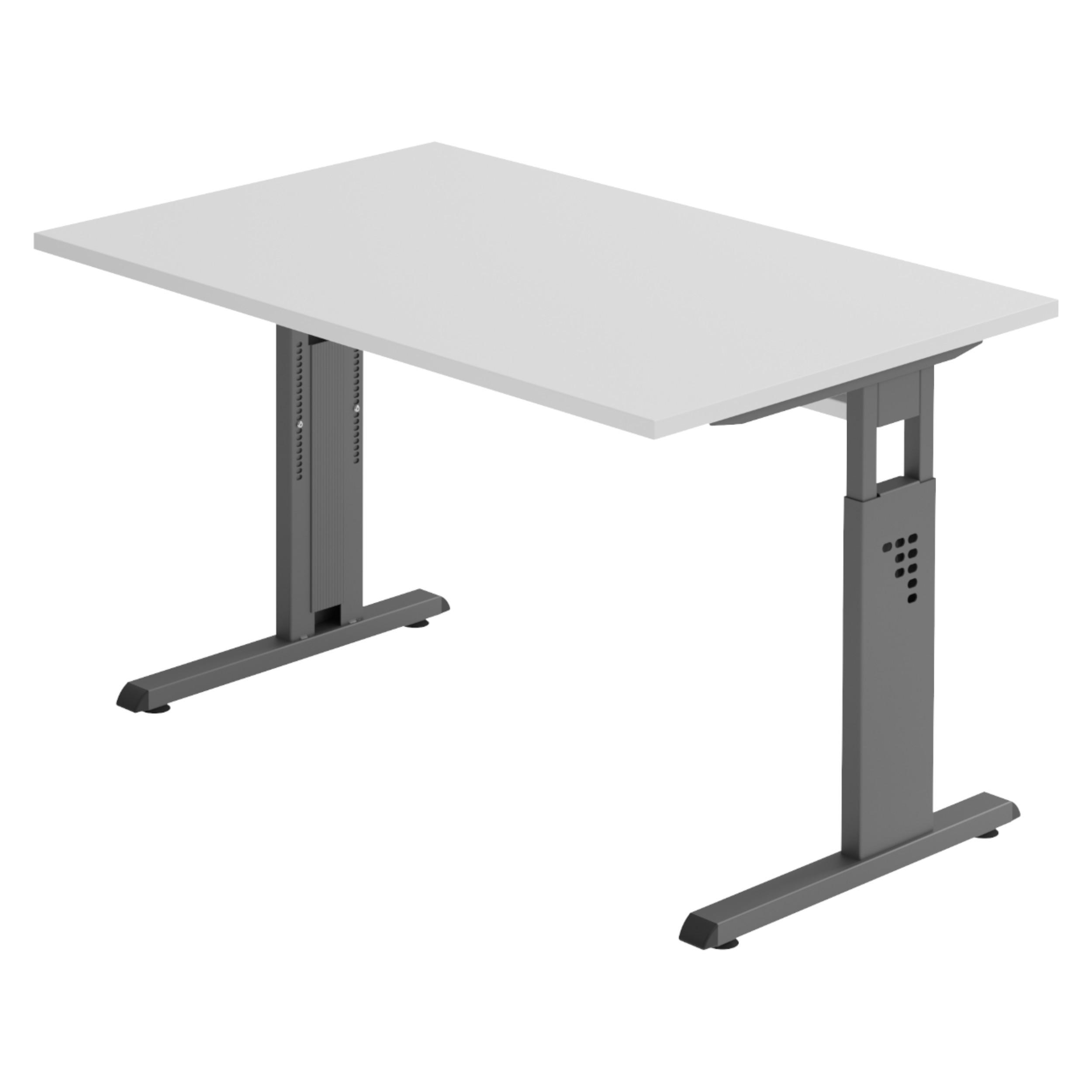 SCHREIBTISCH Serie-O 80/120/74 cm in Grau/Graphitfarben - Graphitfarben/Grau, Holzwerkstoff (80/120/74cm) - bümö