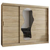 SCHWEBETÜRENSCHRANK 200/250/62 3-türig - Silberfarben/Sonoma Eiche, Holz (250/200/62cm) - MÖBEL KRYSPOL
