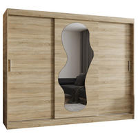 SCHWEBETÜRENSCHRANK 200/250/62 3-türig - Silberfarben/Sonoma Eiche, Holz (250/200/62cm) - MÖBEL KRYSPOL