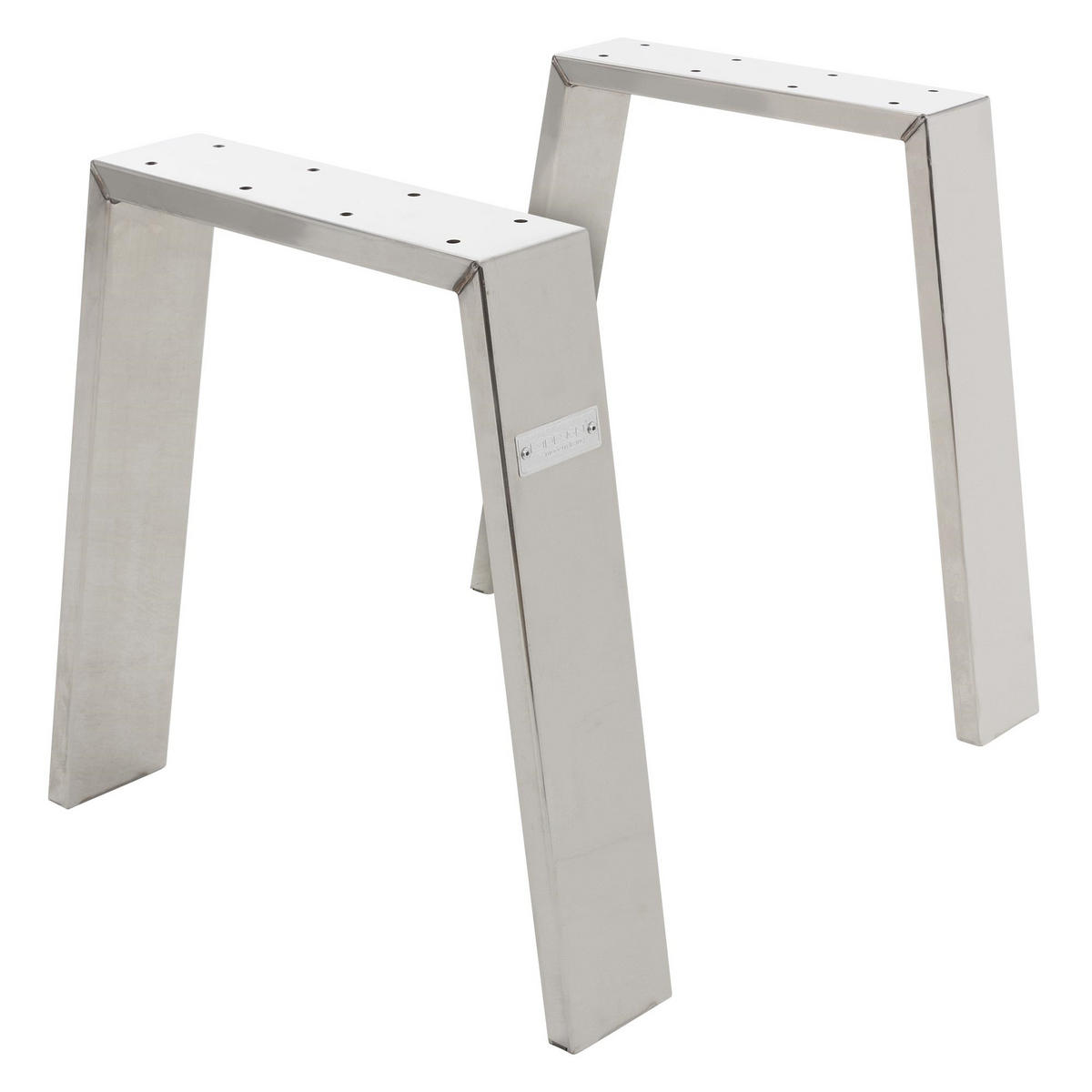 TISCHBEINE 2er Set Loft 44 x 42 cm Silber - Silberfarben, Metall (8/42/44cm) - ML-DESIGN