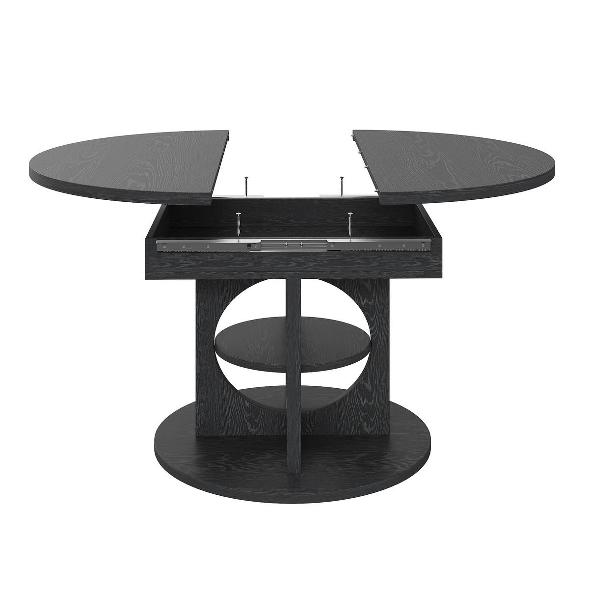 AUSZIEHTISCH Schwarz 110-150/110/76 cm - Schwarz, Holz (110/110/76cm) - PANGIVO