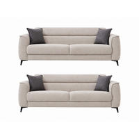SITZGARNITUR Acapulco, Beige Stellvariante 3+3 - Beige, Holzwerkstoff/Kunststoff (237/87/98cm)