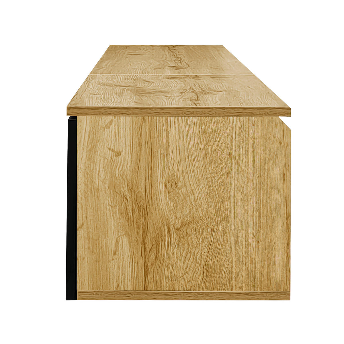 TV-ELEMENT180X35X30CM Hochglanz-Schwarz mit App-gesteuerter LED-Beleuchtung - Schwarz, Holz (46/16.5/133cm) - Raelunyi