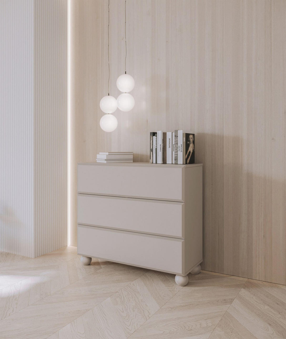 KOMMODE Chocolated Beige 100 cm - Beige/Goldfarben, Holz/Holzwerkstoff (100/90.5/39cm) - Selsey